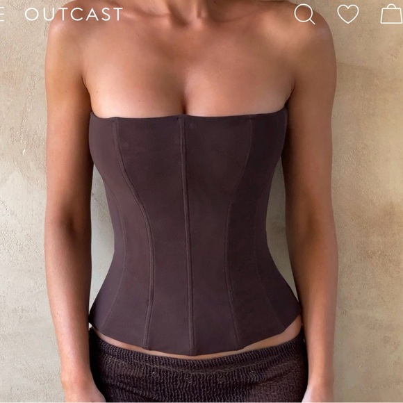 Brown Strapless Corset Top